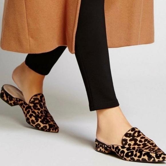 Cole Haan Shoes - COLE HAAN* Leopard Print Calf Hair And Leather
Pointed Toe Mules Women's Size 8B
